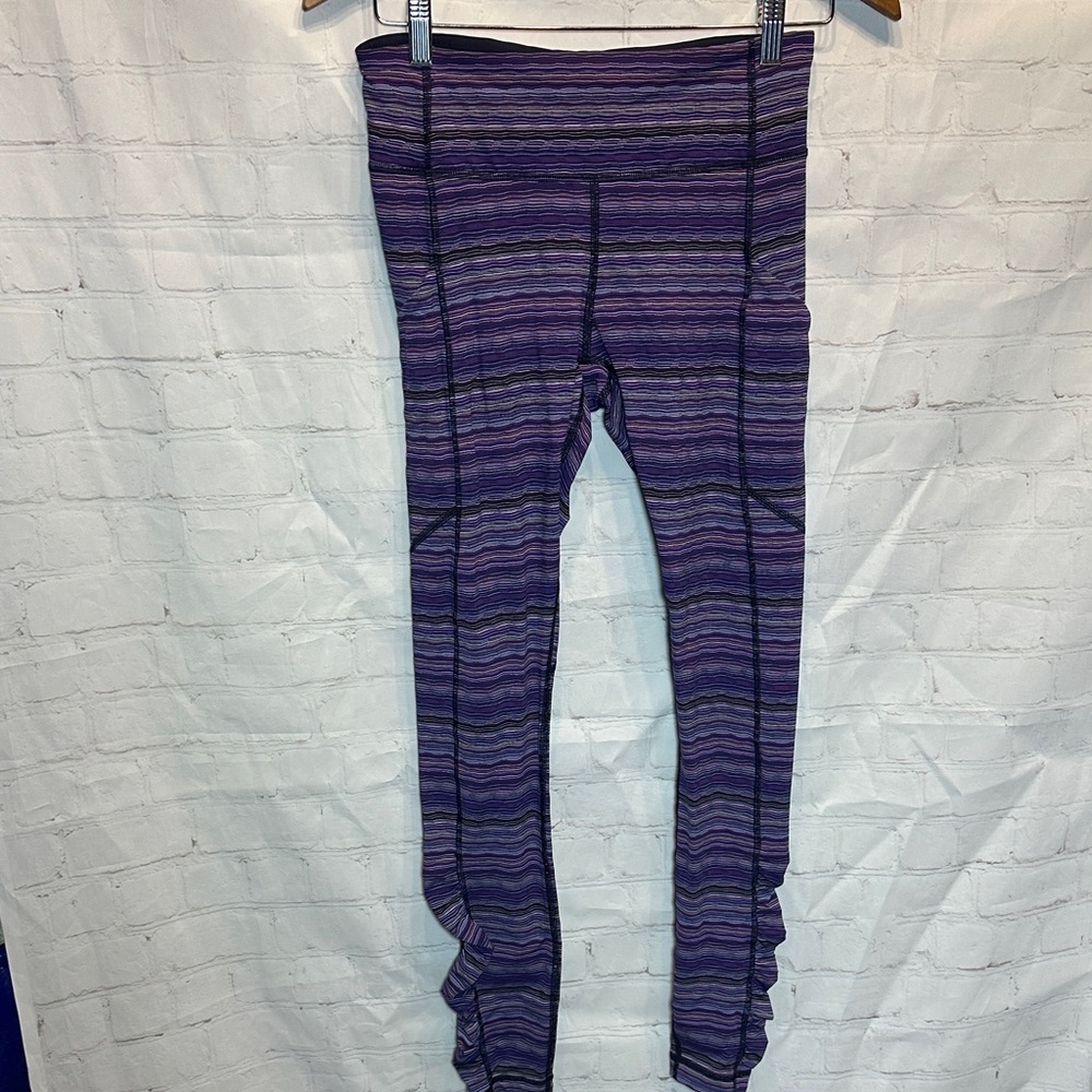lululemon athletica Purple Striped Leggings